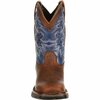 Durango LIL' Big Kid Western Boot, DARK BROWN/BLUE, M, Size 4 DWBT053